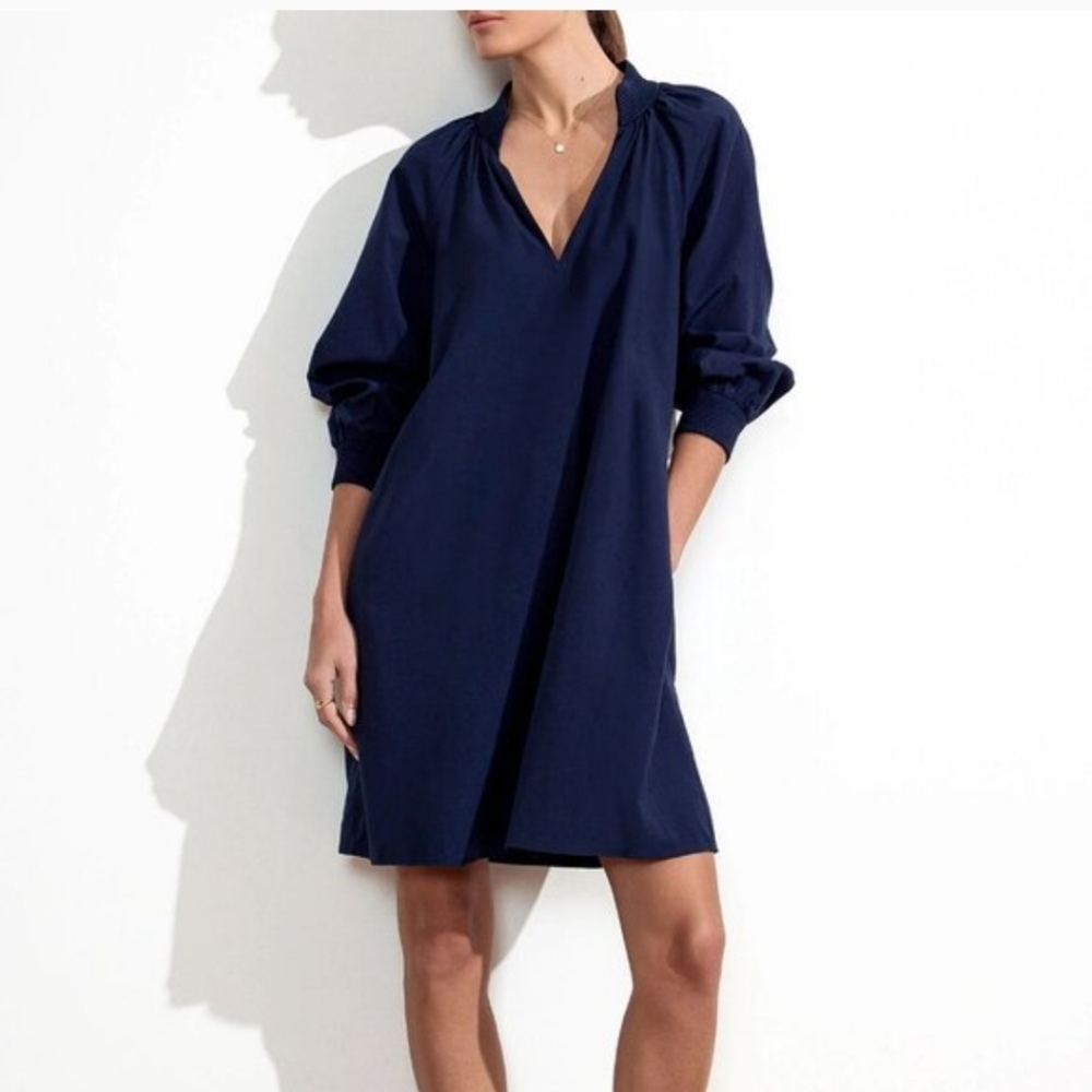 Brochu Walker Amaia Navy Poplin Dress